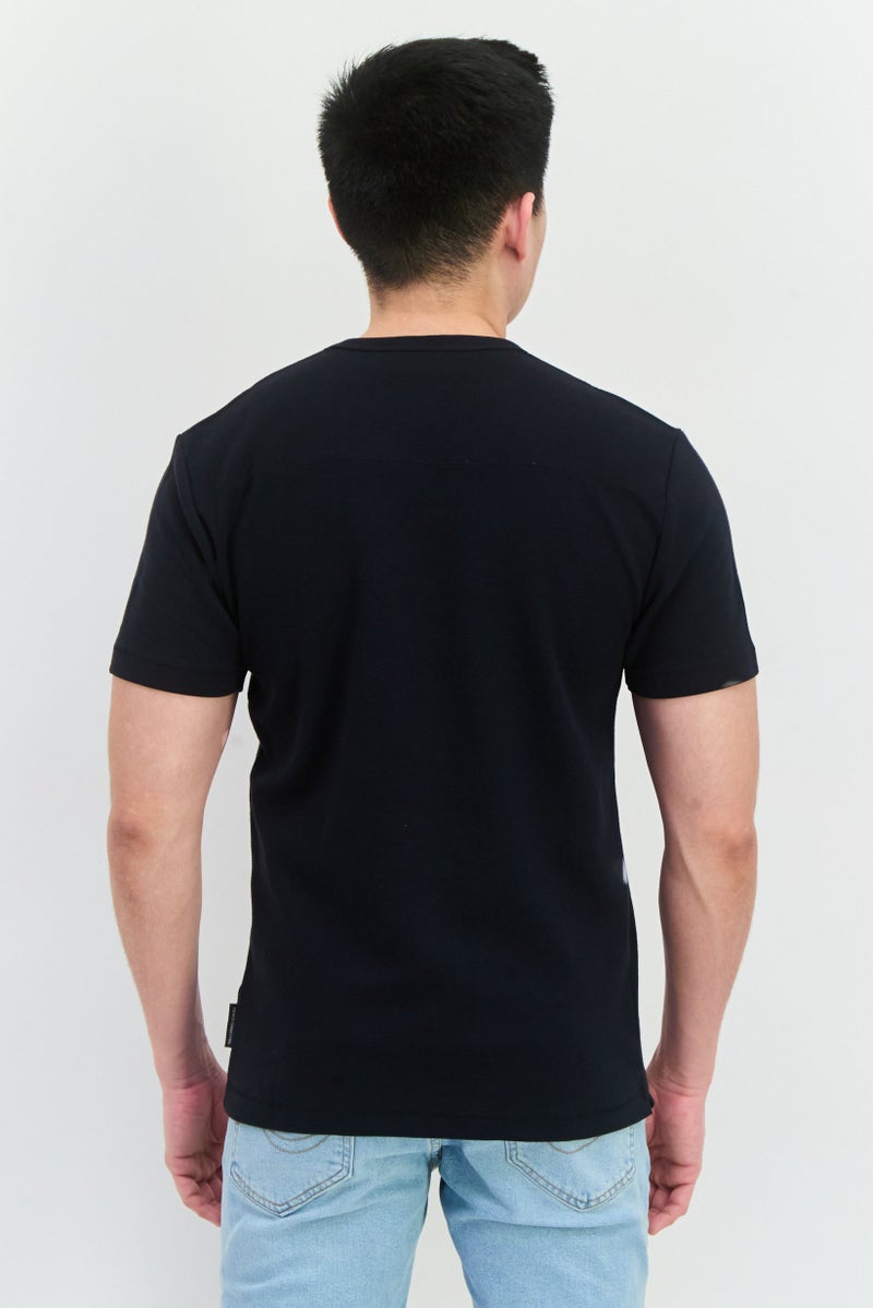 French Connection Men Crew Neck Short Sleeves Brand Logo T-Shirt, Dark Navy - Image 3