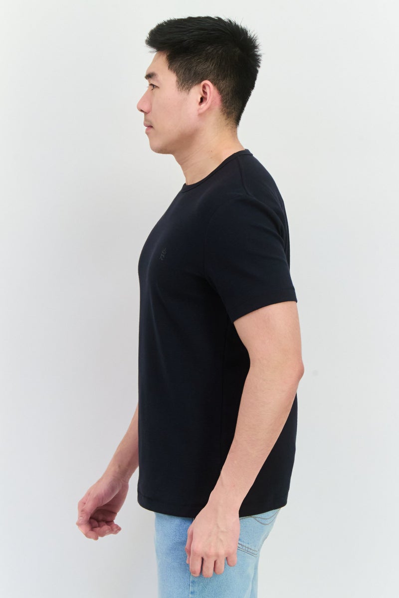 French Connection Men Crew Neck Short Sleeves Brand Logo T-Shirt, Dark Navy - Image 2