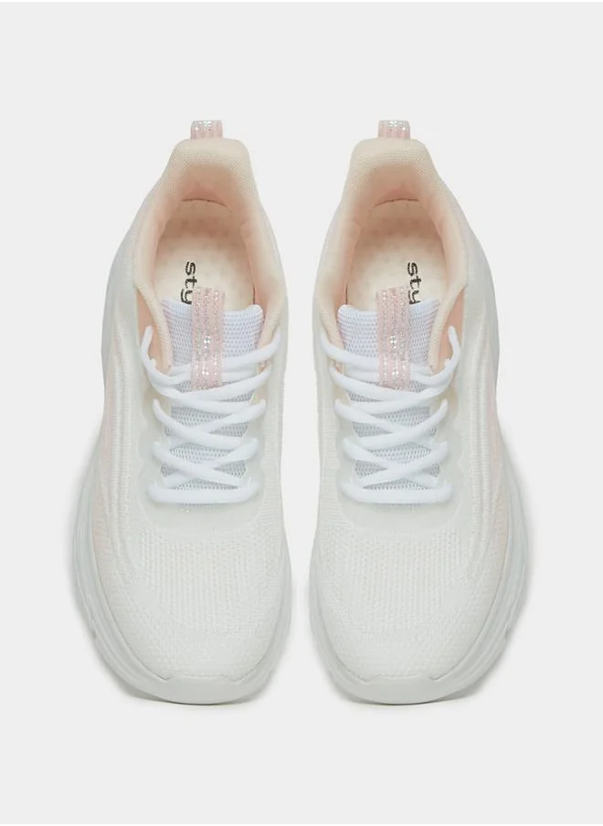 Styli Textured Knit Chunky Sneakers