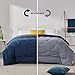 SLEEP ZONE All Season Comforter Down Alternative Soft Temperature Regulation Reversible Duvet, NavyBlue+Gray, King - Image 2
