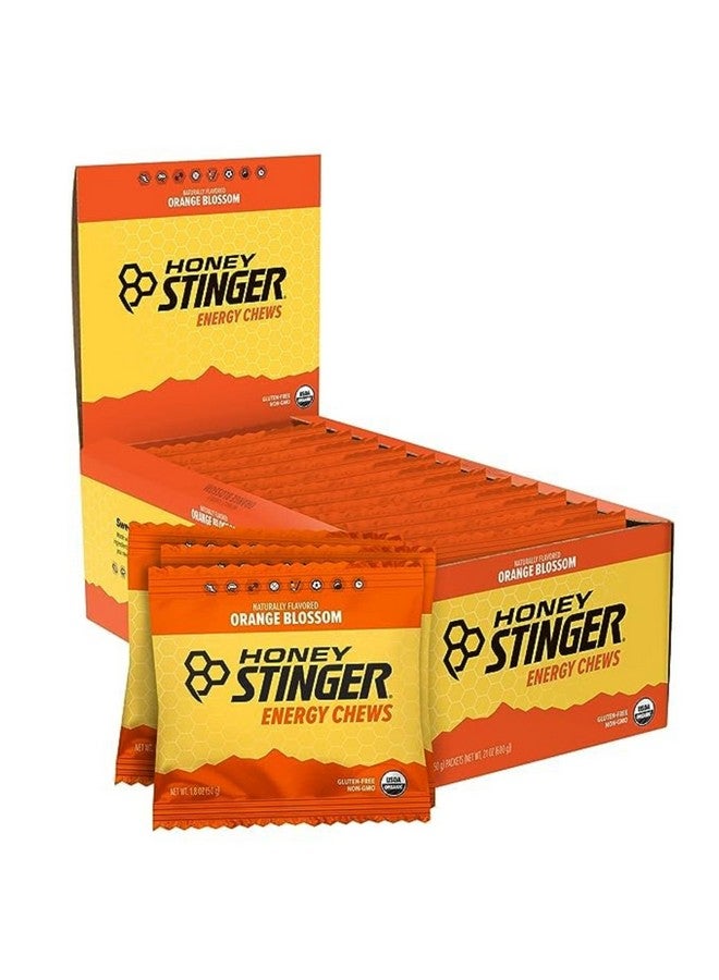 Honey Stinger Organic Orange Blossom Energy Chew Gluten Free & Caffeine Free For Exercise Running And Performance Sports Nutrition For Home & Gym Pre And Mid Workout 12 Pack 21.6 Ounce - Image 1