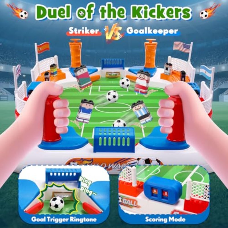 Soccer Board Game for:Mini Foosball Table Game with Figures- Interactive Soccer Gifts Toys for 3 4 5 6 7 8-12 Year Old Boys Indoor Family Party, Perfect Christmas Birthday Gifts for Age 4-10 - Image 2