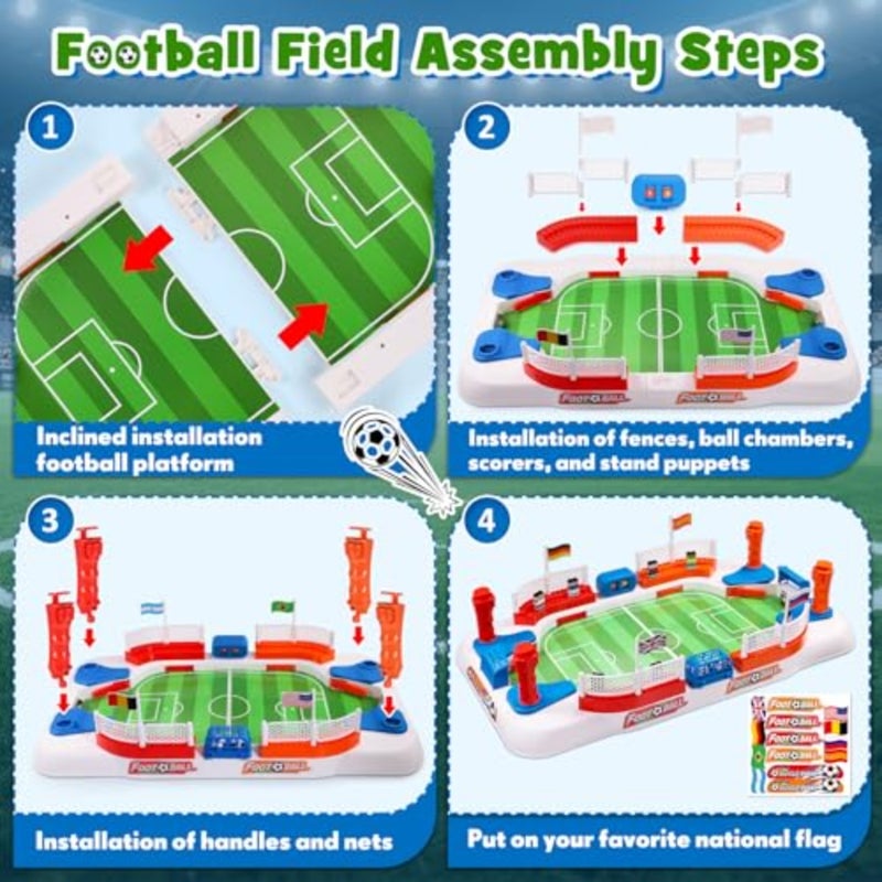 Soccer Board Game for:Mini Foosball Table Game with Figures- Interactive Soccer Gifts Toys for 3 4 5 6 7 8-12 Year Old Boys Indoor Family Party, Perfect Christmas Birthday Gifts for Age 4-10 - Image 4