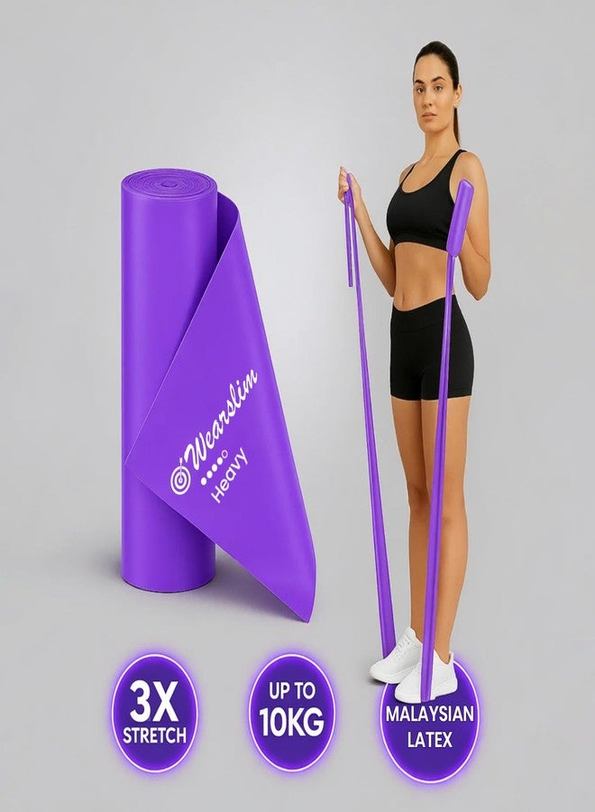 وير سليم مجموعة أربطة مقاومة مطاطية مرنة من المطاط الطبيعي من Wearslim® لتمارين الساقين والأرداف (1.5 متر) - بنفسجي - Image 3