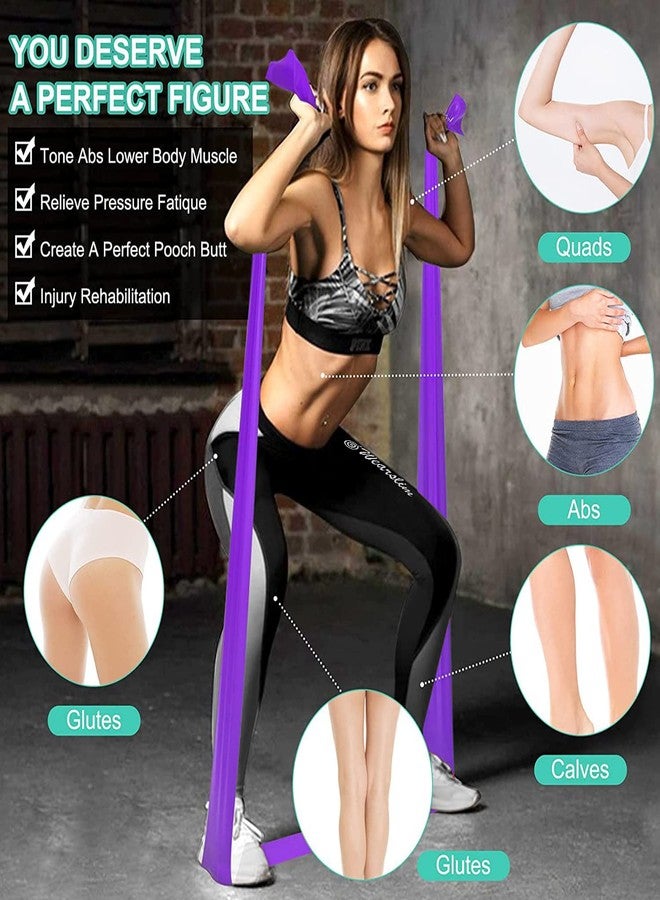 وير سليم مجموعة أربطة مقاومة مطاطية مرنة من المطاط الطبيعي من Wearslim® لتمارين الساقين والأرداف (1.5 متر) - بنفسجي - Image 5