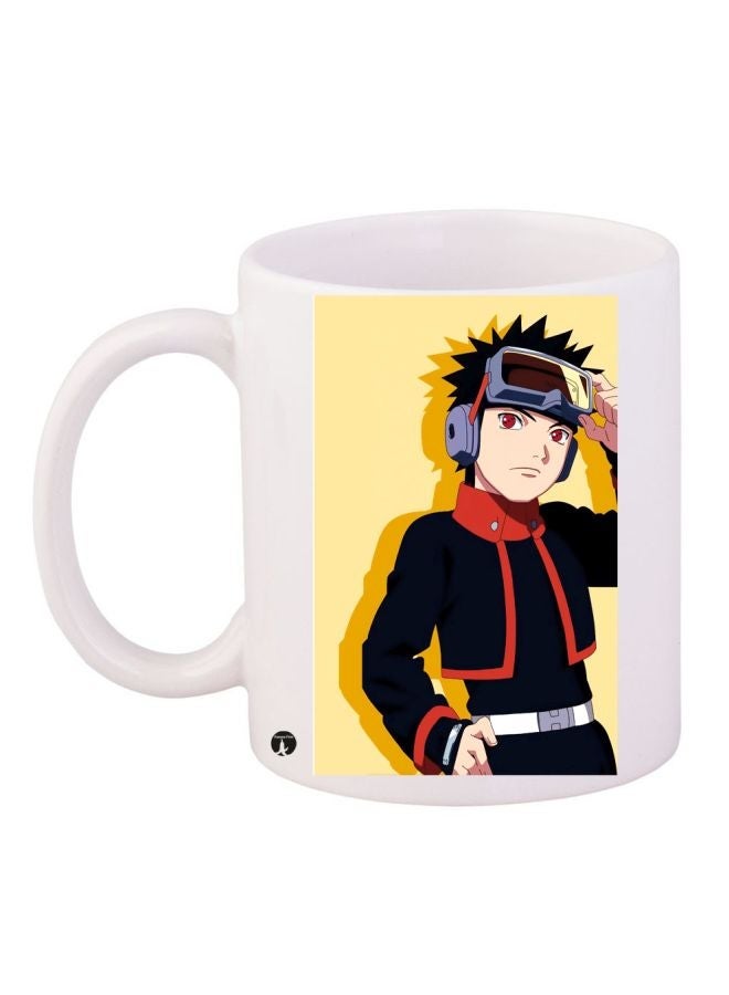 RYN Cartoon Printed Coffee Mug White/Yellow/Black 11ounce