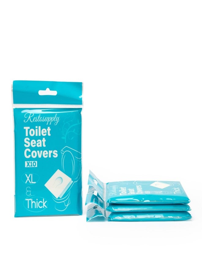 Restogoods 40 Pcs XL Extra Large & Thick Disposable Toilet Seat Covers Outdoor Travel Porta Potty (40) - Image 1