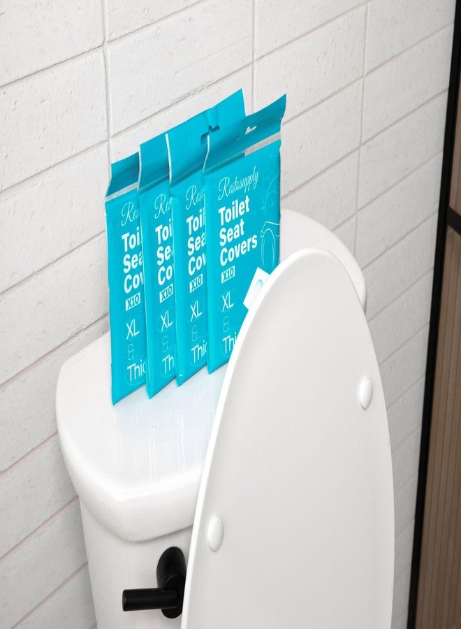 Restogoods 40 Pcs XL Extra Large & Thick Disposable Toilet Seat Covers Outdoor Travel Porta Potty (40) - Image 3