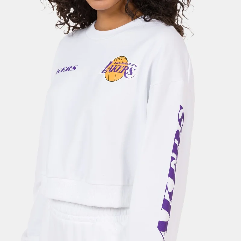 NEW ERA White Women's NBA Los Angeles Lakers Wordmark Sweatshirt for Women | Best Price UAE