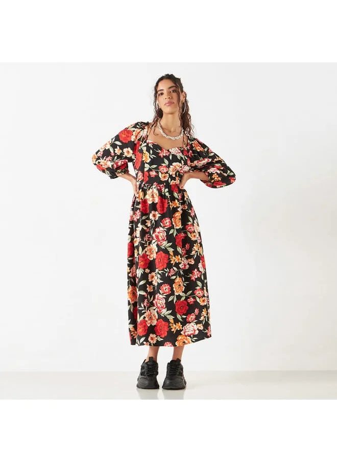 Lee Cooper Lee Cooper All-Over Floral Print A-Line Maxi Dress