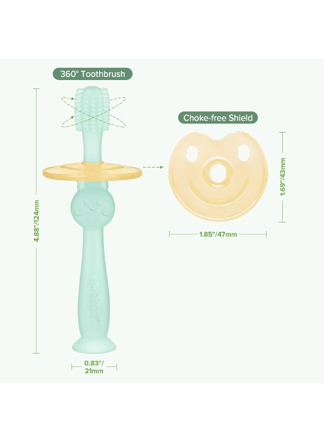 Haakaa 360 Degree Silicone Baby Toothbrush with Suction Base - Image 1