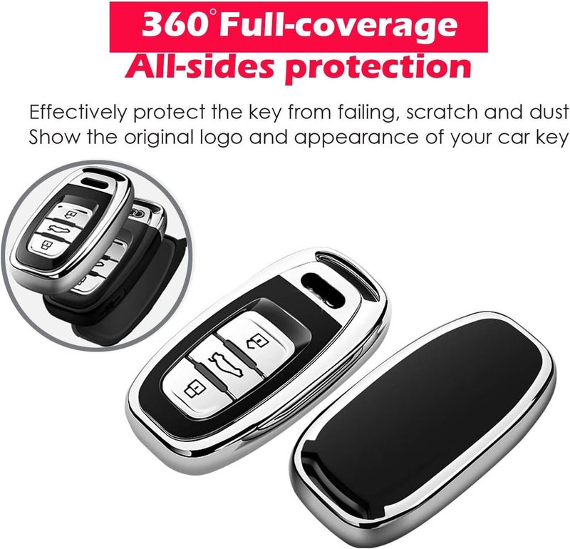 Tukellen Audi Key Fob Cover Case - Premium Soft TPU 360 Degree Protection for Keyless Entry Models - Image 2