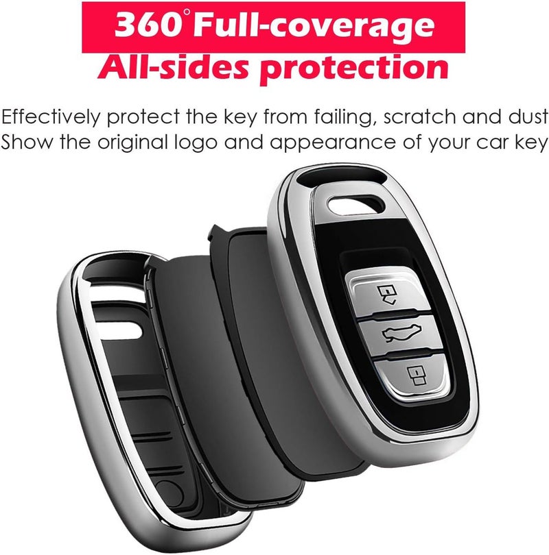 Tukellen Audi Key Fob Cover Case - Premium Soft TPU 360 Degree Protection for Keyless Entry Models - Image 5