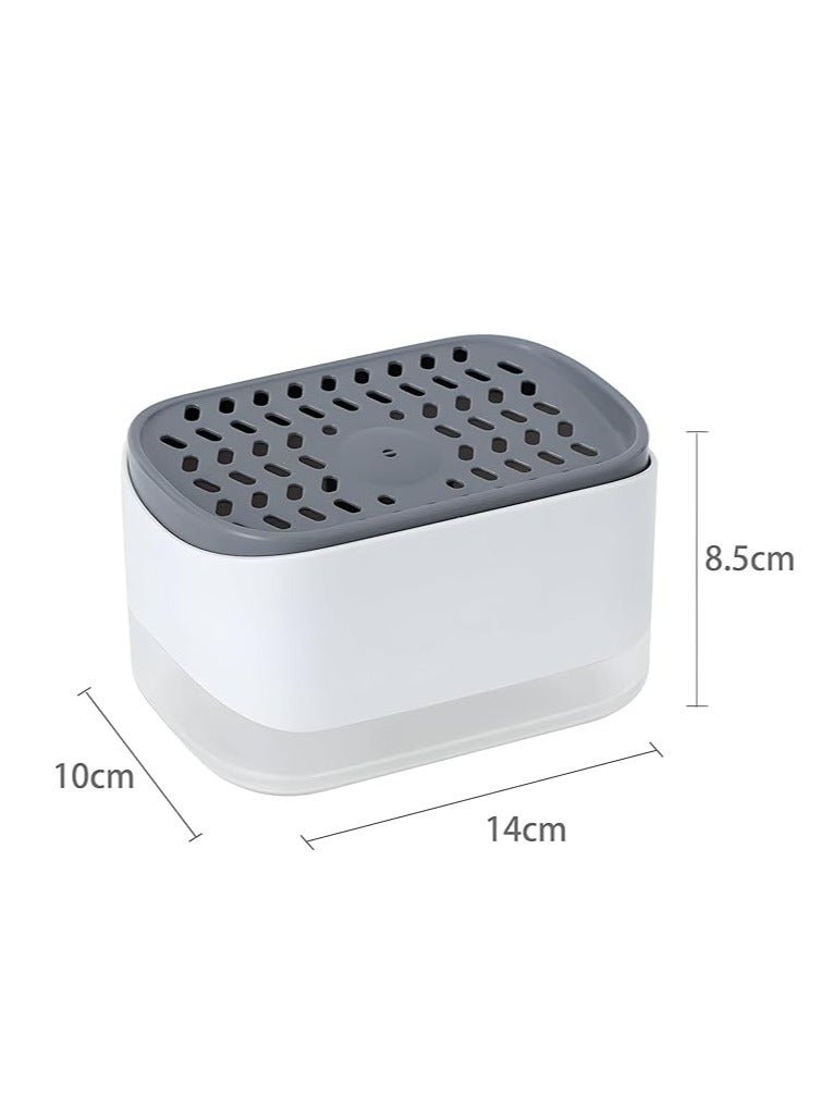 350ml Kitchen Soap Pump Dispenser with 2-in-1 Convenient Design Sponge Holder for Easier Cleaning Tasks - Image 3