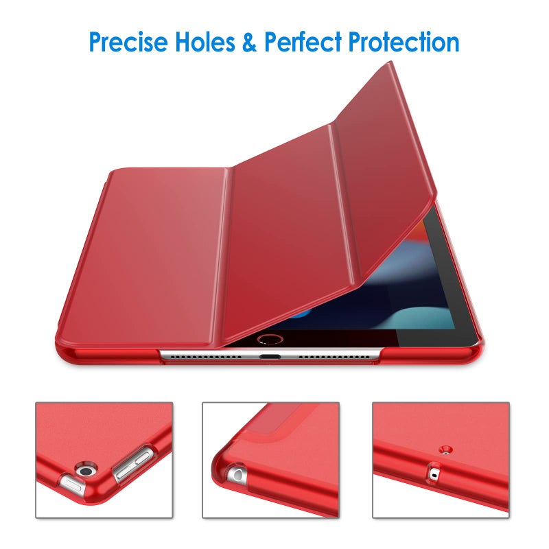 JETech Case for iPad 10.2-Inch (2021/2020/2019 Model, 9/8/7 Generation), Auto Wake/Sleep Cover (Red) - Image 3