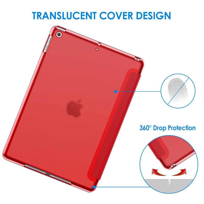 JETech Case for iPad 10.2-Inch (2021/2020/2019 Model, 9/8/7 Generation), Auto Wake/Sleep Cover (Red) - Image 4