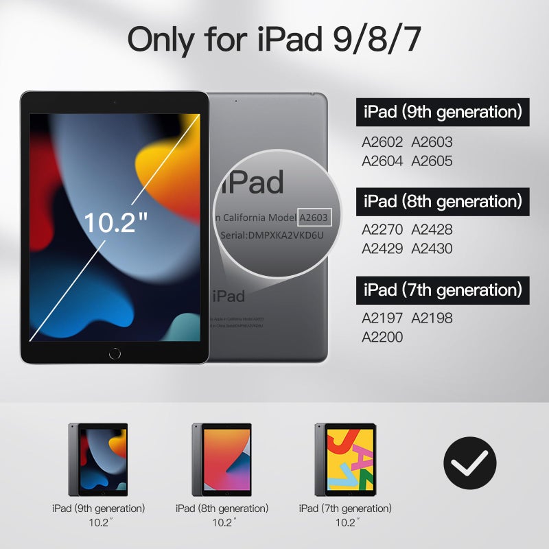 JETech Case for iPad 10.2-Inch (2021/2020/2019 Model, 9/8/7 Generation), Auto Wake/Sleep Cover (Red) - Image 2