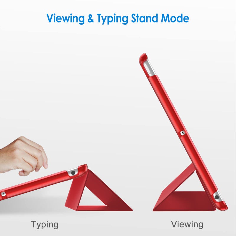 JETech Case for iPad 10.2-Inch (2021/2020/2019 Model, 9/8/7 Generation), Auto Wake/Sleep Cover (Red) - Image 5