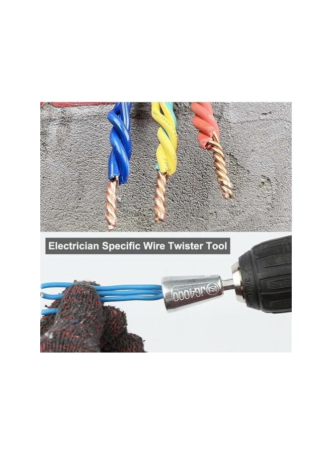 promass Wire Twisting Stripping Tools 6mm Hex Shank Cable Wire Stripper and Twister Wire Nut Twister Spin Twist Wire Connector Socket for Electrical Power Drill Drivers