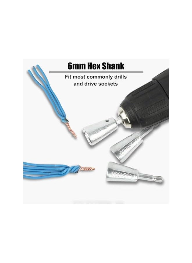 promass Wire Twisting Stripping Tools 6mm Hex Shank Cable Wire Stripper and Twister Wire Nut Twister Spin Twist Wire Connector Socket for Electrical Power Drill Drivers