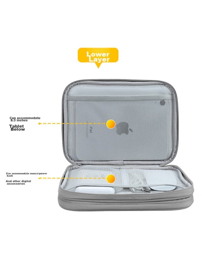 Bubm Cable Storage Pouch For Digital 3C Accessories, Charging Cables, Power Cords, Travel Organizer Bag, Large Double-Layer - Image 3