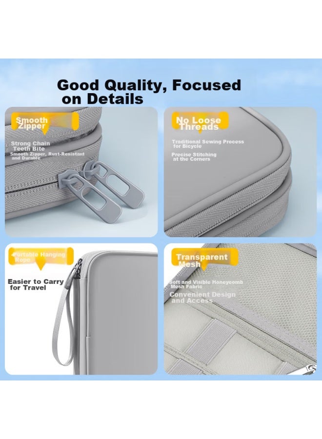 Bubm Cable Storage Pouch For Digital 3C Accessories, Charging Cables, Power Cords, Travel Organizer Bag, Large Double-Layer - Image 2