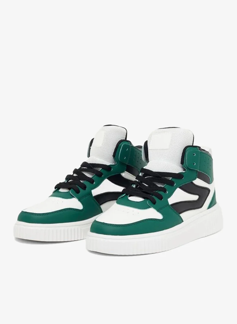 Styli Active Color Block Hi-Top Lace Up Skateboarding Shoes