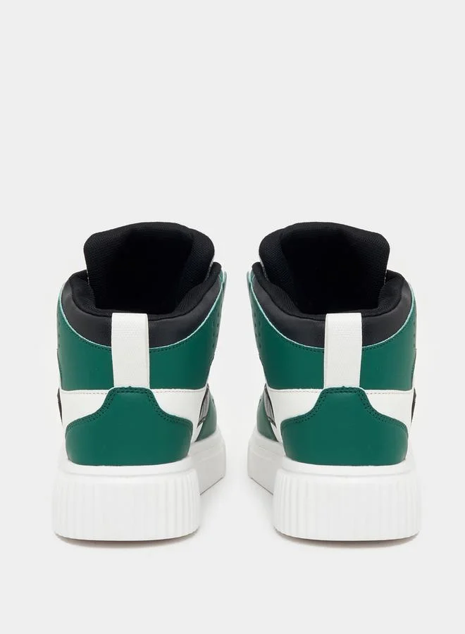 Styli Styli Color Block Hi-Top Lace Up Skateboarding Shoes