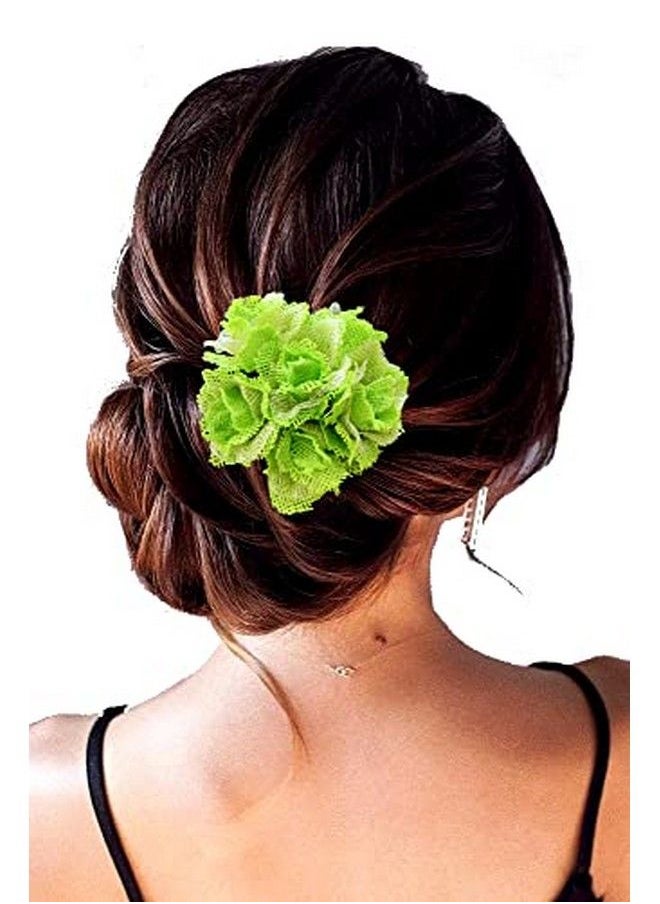 Hair Flare Artificial Hair Accessories Bridal Hair Pins For Wedding for Women And Girls2284 Light Green  - Image 1