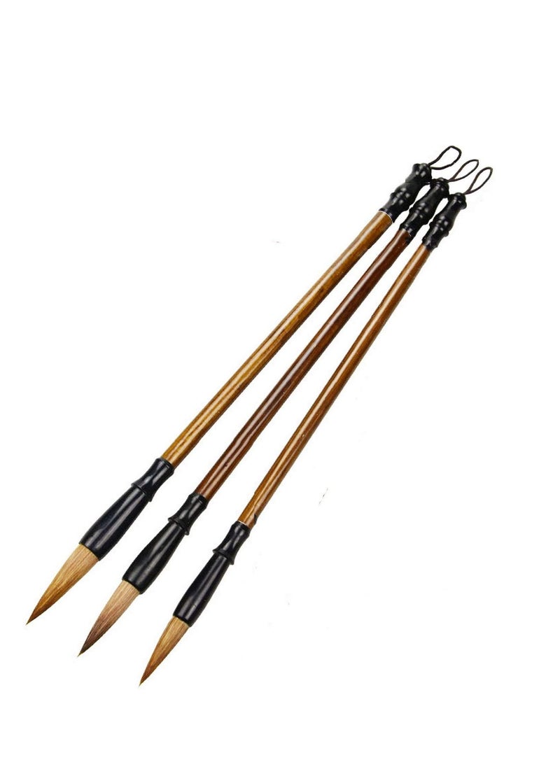 SYOSI - Chinese Calligraphy Brush, Writing Drawing Watercolor Ink Brushes Hubi Painting Kanji Japanese Sumi Wolf Bamboo Brushes Set for Professional Beginner - Image 1
