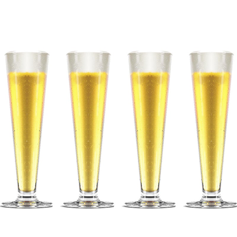 TOPZEA TOPZEA 4 Pack Tall Beer Glass 135oz Bar Cocktail Glasses Old Fashioned Pilsner Craft Beer Mug Footed Sundae Cup Beverage Glasses for Tropical Drinks Parfait Milkshake Juice Soda 