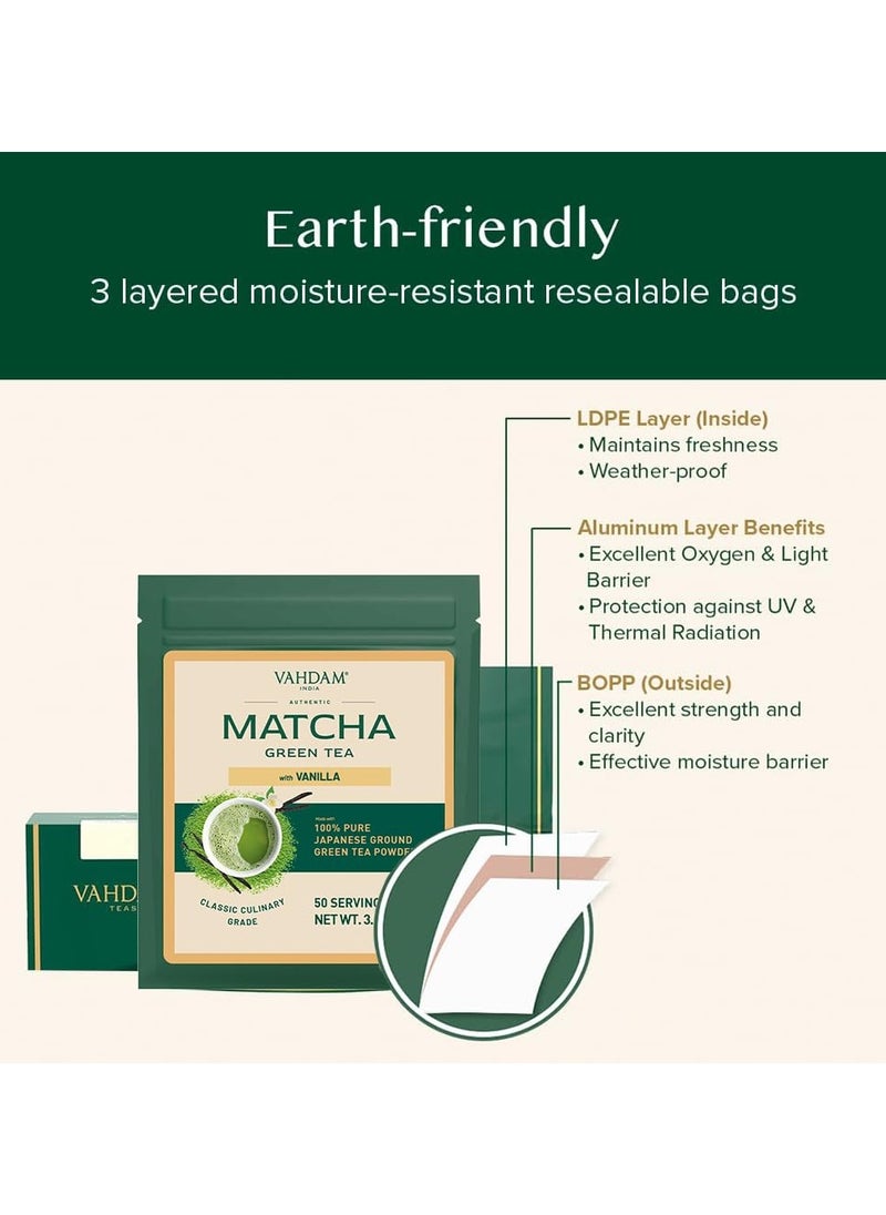 Vanilla Matcha Green Tea Powder 50g Japanese Matcha Natural Vanilla Superfood Blend 137x Antioxidants Brew 25 Cups - pzsku/ZEAB9EA7B394CC4DBB6FBZ/45/_/1739611125/a748073f-b1bf-4662-802a-189e49b33e58