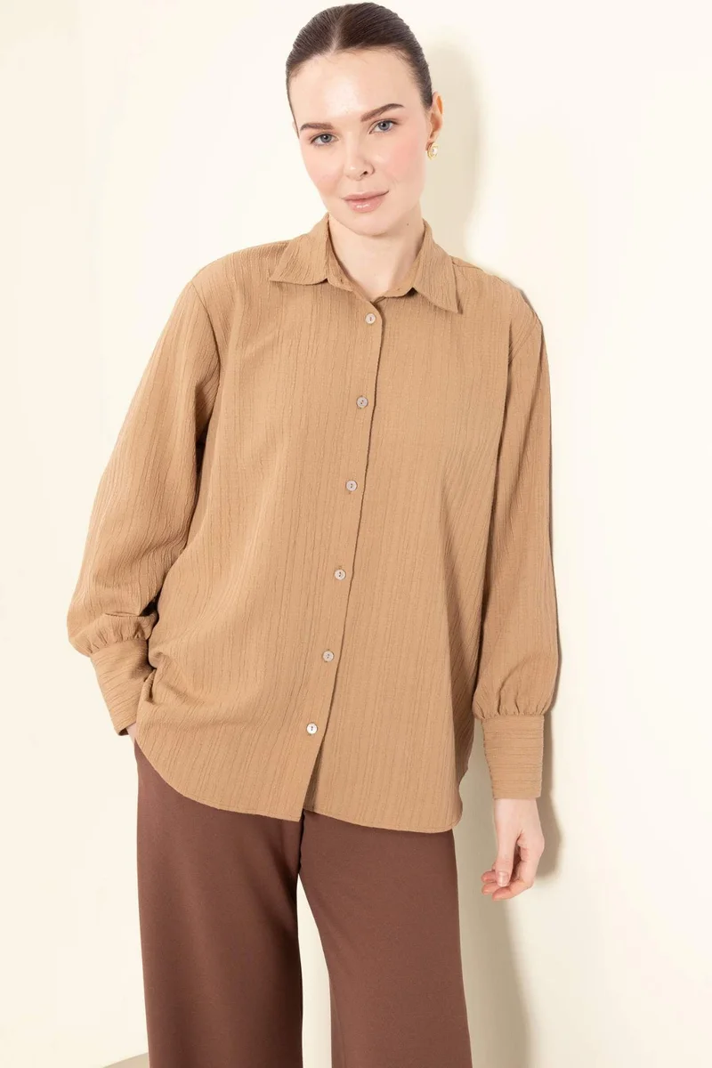 ديفاكتو Regular Fit Shirt Collar Long Sleeve Tunic