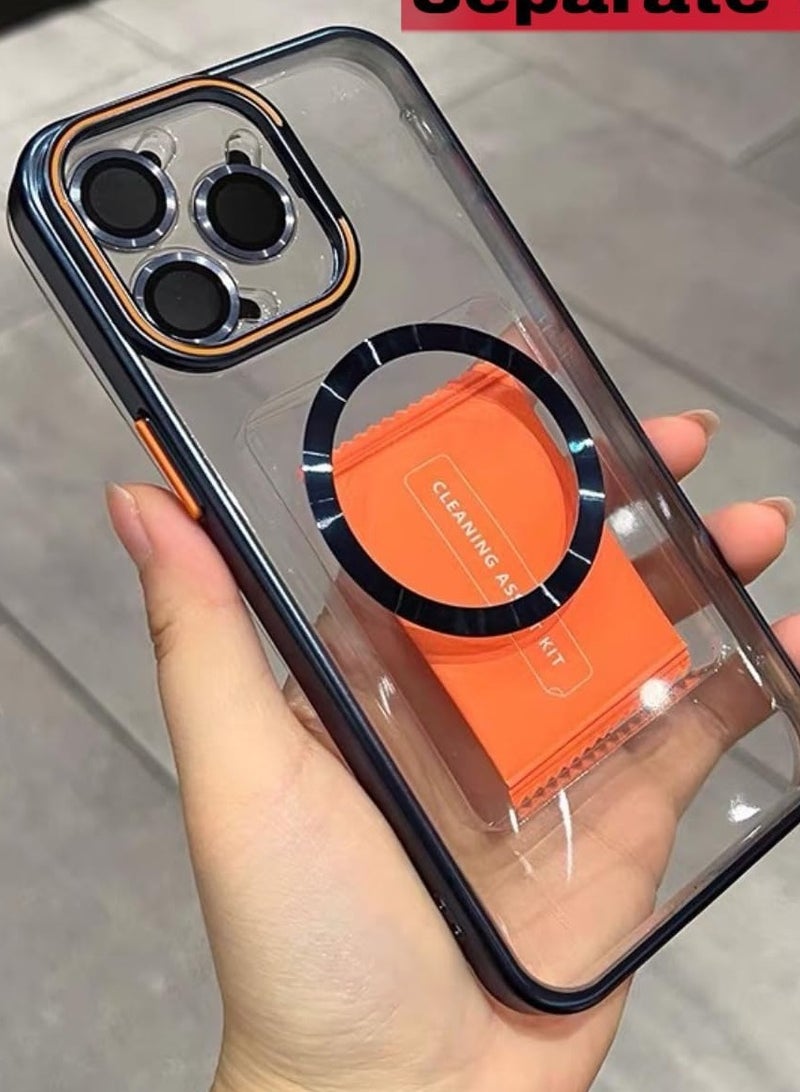 Magnetic Case For Iphone 16 Plus With Separate lens, Supports Mag-Safe and Lens Holder Phone Case made With Aluminum Alloy Metal Armor Protection Cover - Image 2
