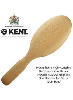 KENT Pf01 Large Cushion Detangler Brush Boar Bristle And Nonscratch Nylon Mix Hairbrush For Straightening Smoothing. Oval Wood Paddle Detangling Hair Brush For Medium To Long Hair Made In England  - Image 5