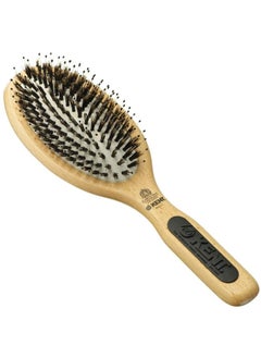 KENT Pf01 Large Cushion Detangler Brush Boar Bristle And Nonscratch Nylon Mix Hairbrush For Straightening Smoothing. Oval Wood Paddle Detangling Hair Brush For Medium To Long Hair Made In England  - Image 2
