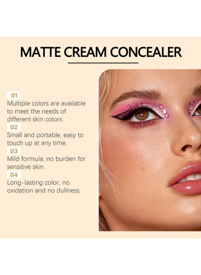 zephoco 8-Shade Gradient Matte Cream Concealer Palette - Medium to Full Coverage, Waterproof & Longwear, Smooth Texture for Natural Makeup, Ideal for All Skin Tones, 11g - Image 5