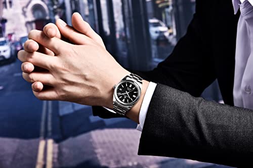 PAGRNE DESIGN Pagani Design Watches for Men Automatic Mechanical GMT 42mm Sport Waterproof Stainless Steel Sapphire Glass Wrist Watch (0black) - Image 3