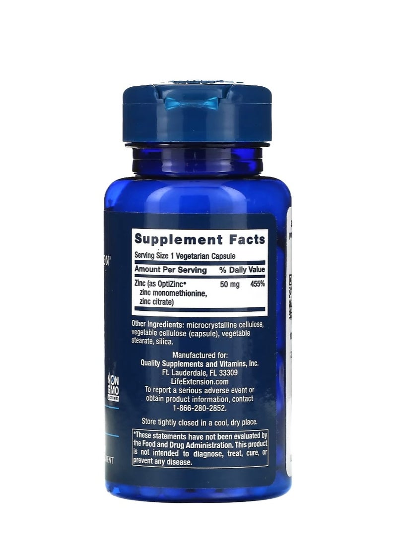 لايف إكستنشن كبسولات الزنك عالية الفعالية 50 مجم 90 كبسولة نباتية - Image 2