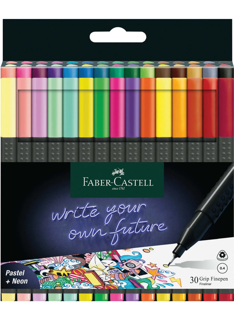 FABER-CASTELL - Grip Finepen Pastel & Neon Colors - Image 1