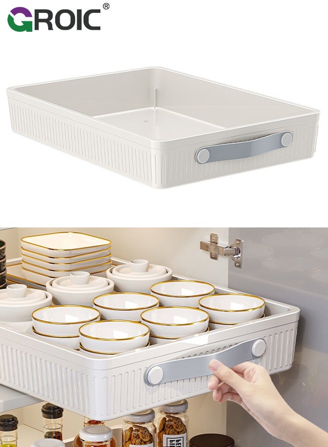 GROIC 1 PC Pull Out Cabinet Organizer, Under Sink Organizer Drawer Type Storage Cabinet Shelf, Sliding Cabinet Basket for Kitchen, Bathroom  - Image 1
