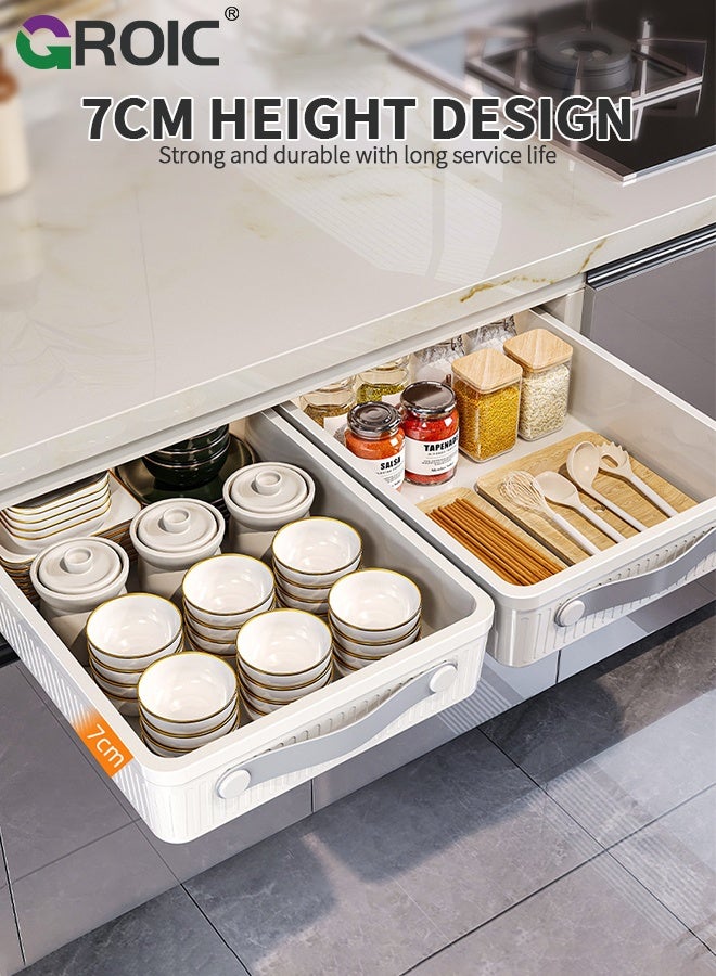 GROIC 1 PC Pull Out Cabinet Organizer, Under Sink Organizer Drawer Type Storage Cabinet Shelf, Sliding Cabinet Basket for Kitchen, Bathroom  - Image 4