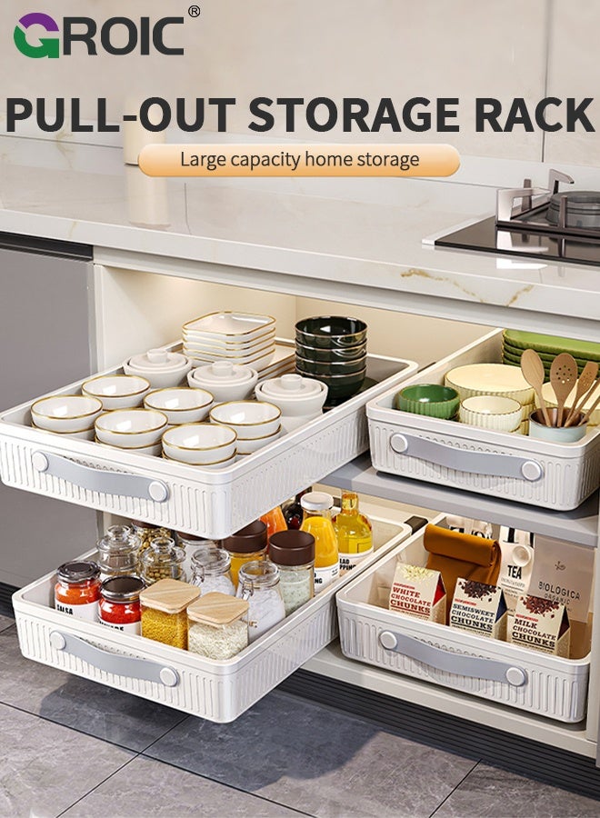 GROIC 1 PC Pull Out Cabinet Organizer, Under Sink Organizer Drawer Type Storage Cabinet Shelf, Sliding Cabinet Basket for Kitchen, Bathroom  - Image 2