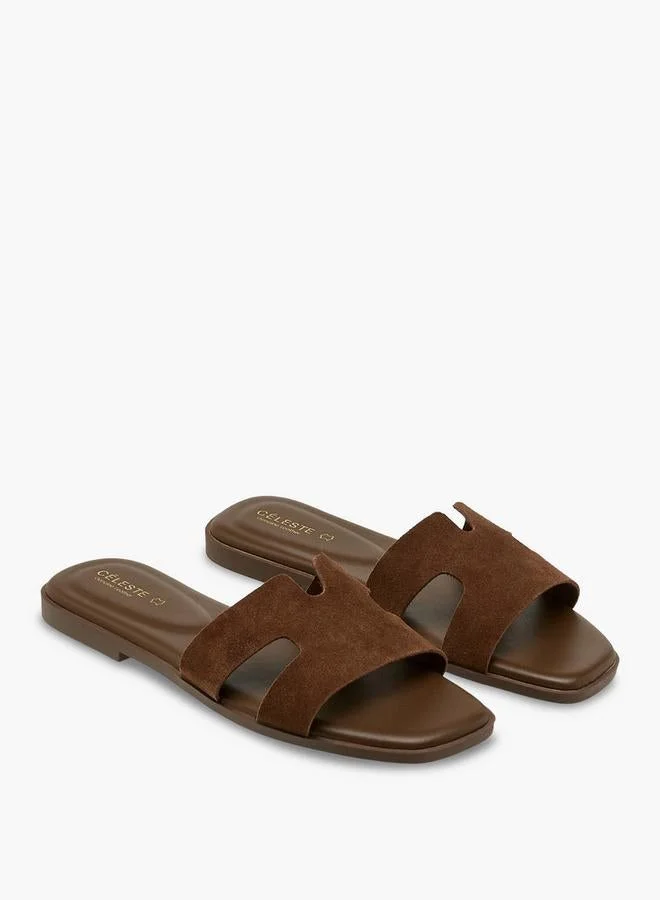 سيليست Women Slip-On Leather Sandals