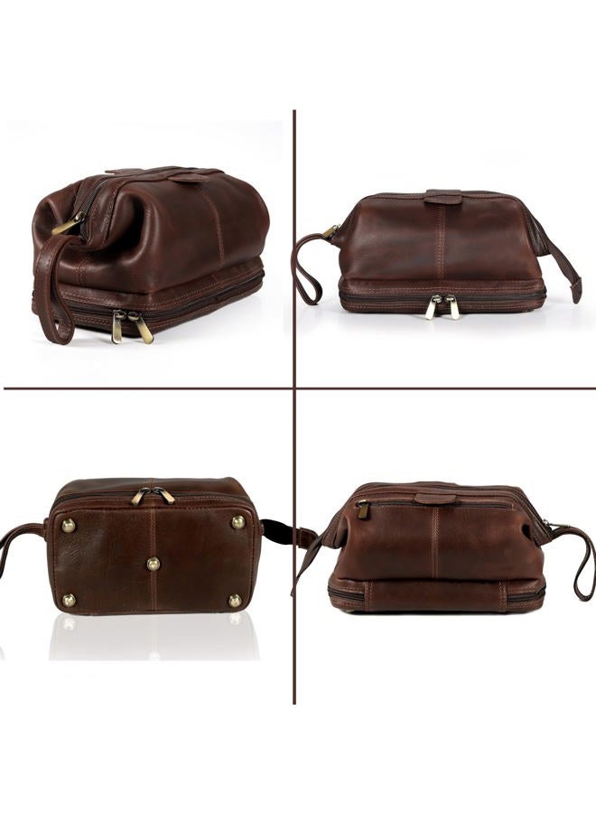 cuero Leather Unisex Toiletry Bag Travel Dopp Kit Grooming and Shaving Kit ~ for Men Women (brown) - Image 5