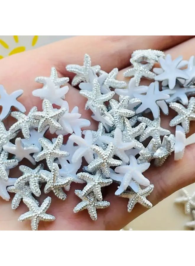 35Pcs Resin Starfish Rhinestone Charms Sparkling Sea Life Beads for Nail Art Wedding Decor DIY Crafts Hair Accessories Jewelry Making Marine Themed Decorations - Image 5