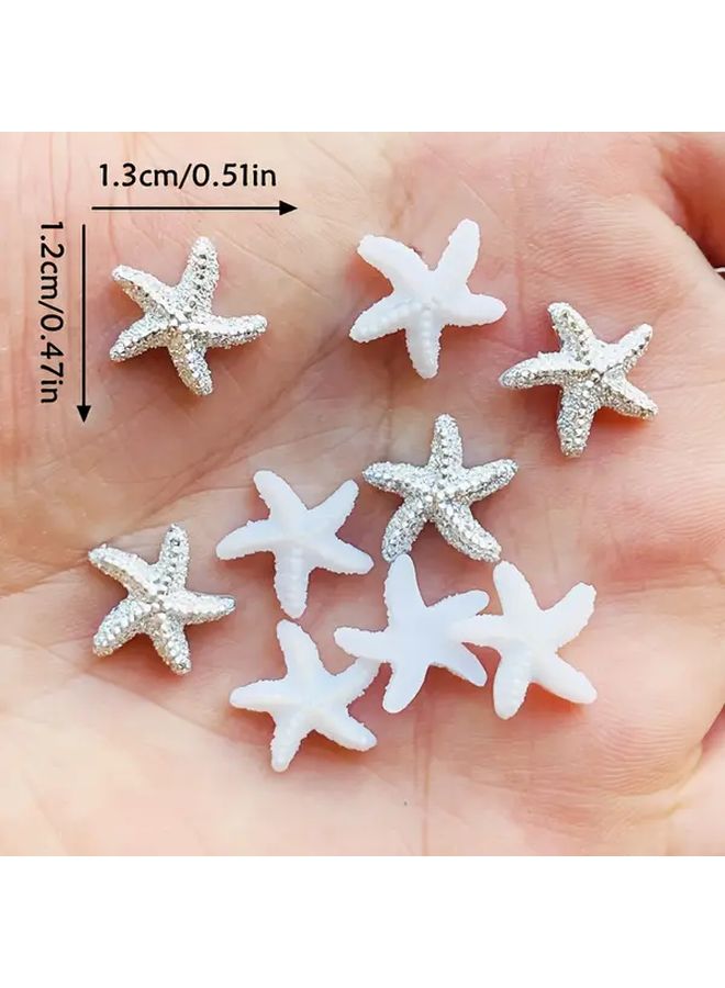 35Pcs Resin Starfish Rhinestone Charms Sparkling Sea Life Beads for Nail Art Wedding Decor DIY Crafts Hair Accessories Jewelry Making Marine Themed Decorations - Image 2