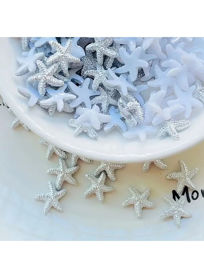 35Pcs Resin Starfish Rhinestone Charms Sparkling Sea Life Beads for Nail Art Wedding Decor DIY Crafts Hair Accessories Jewelry Making Marine Themed Decorations - Image 3
