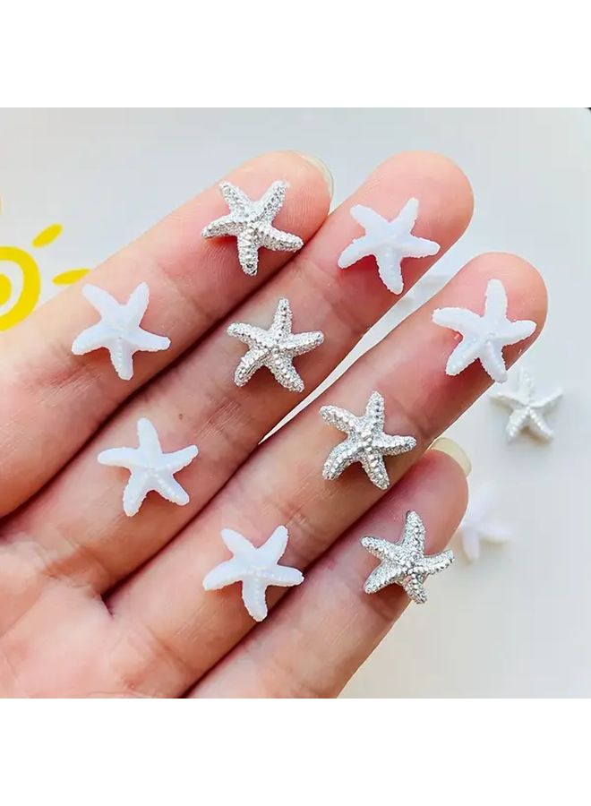 35Pcs Resin Starfish Rhinestone Charms Sparkling Sea Life Beads for Nail Art Wedding Decor DIY Crafts Hair Accessories Jewelry Making Marine Themed Decorations - Image 4