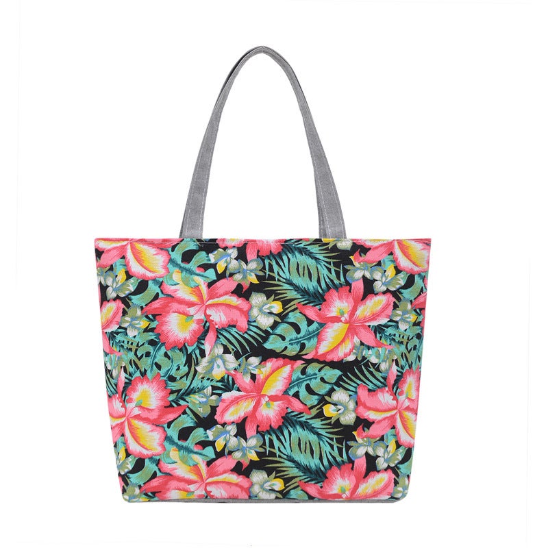 Canvas Tote Bag with Ethnic Print, Large Capacity Handbag for Women - Image 5